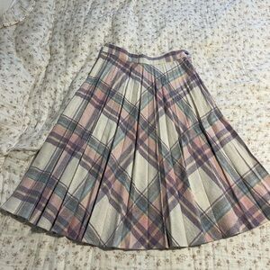 Vintage Plaid Pleated Women's Skirt